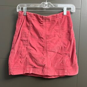 Free People Pink Corduroy Mini Skirt. Size 6.